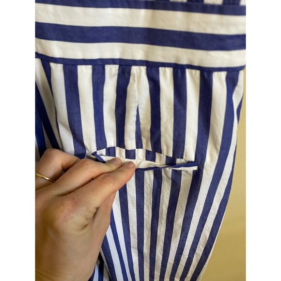 J. Crew striped halter wide leg jumpsuit blue white nautical coastal preppy 6 - Picture 9 of 14
